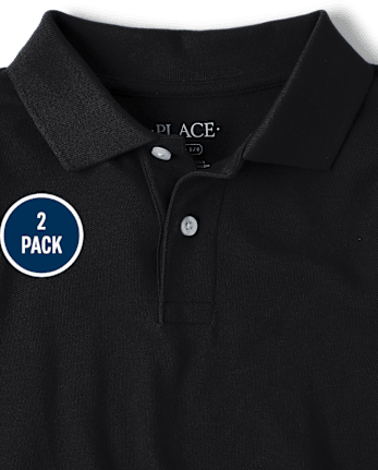 Boys Uniform Soft Pique Polo 2-Pack