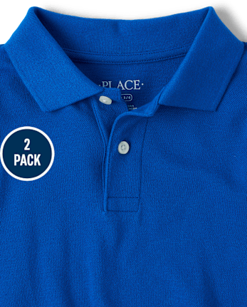 Boys Uniform Soft Pique Polo 2-Pack