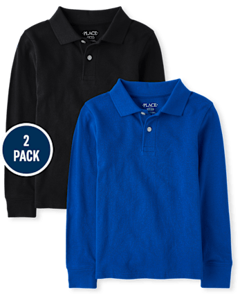 Boys Uniform Soft Pique Polo 2-Pack