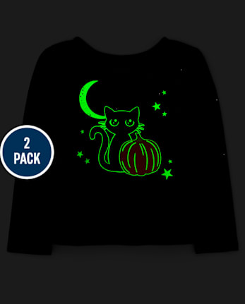 Toddler Girls Cat Top 2-Pack