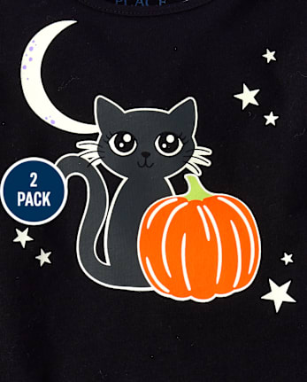 Toddler Girls Cat Top 2-Pack