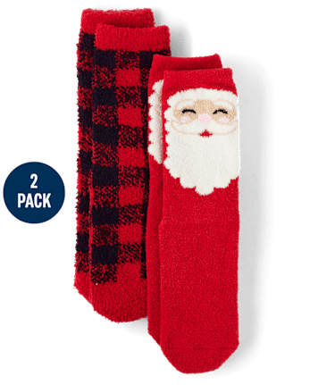 Kids Matching Family Santa Cozy Socks 2-Pack