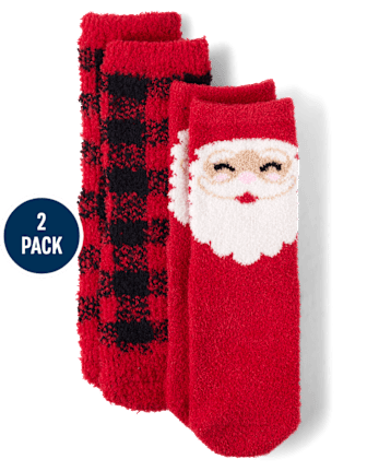 Bébé Et tout-petit Famille assorti Santa Cozy Chaussettes 2-Pack