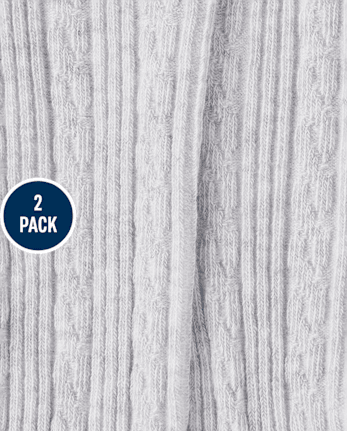 Baby And Toddler Girls Cable Knit Tights 2-Pack