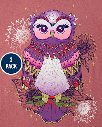 Girls Animal Graphic Tee 2-Pack
