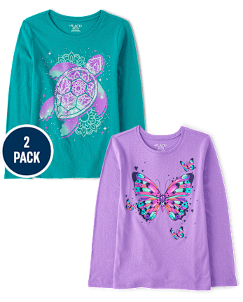 Girls Animal Graphic Tee 2-Pack