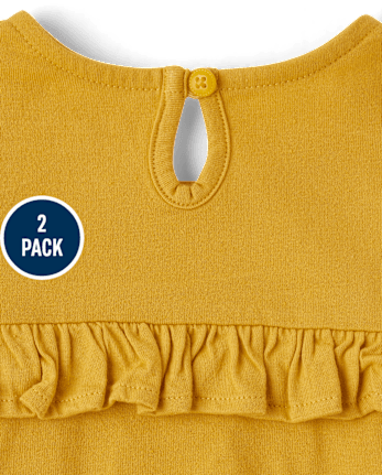 Baby Girls Sunflower Bodysuit Dress 2-Pack