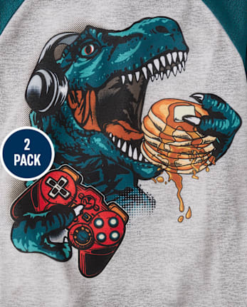 Pijamas Gamer Dino para niño, paquete de 2