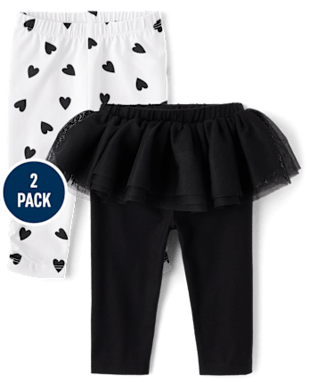 Baby Girls Mix And Match Heart Tutu Pants 2 Pack WHITE The Children s Place