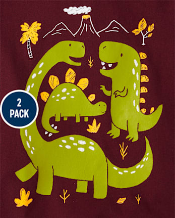 Baby And Niños pequeños Boys Dino Camisetas estampadas 2-Pack