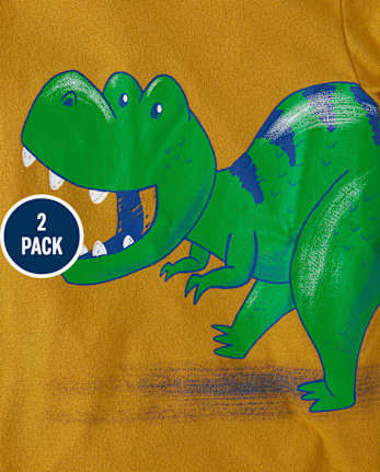 Baby And Niños pequeños Boys Dino Camisetas estampadas 2-Pack