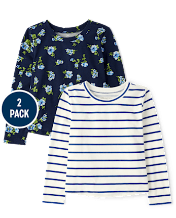 Lot de 2 hauts fleuris pour Fille
