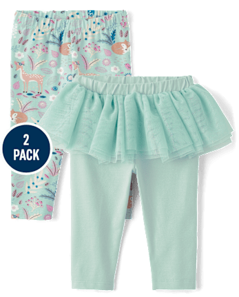 Baby Girls Mix And Match Animal Tutu Leggings 2 Pack WINTERMINT The Children s Place