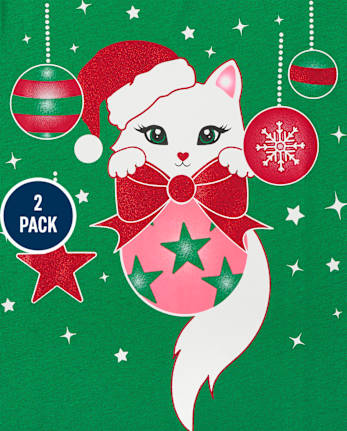 Girls Christmas Graphic Tee 2-Pack