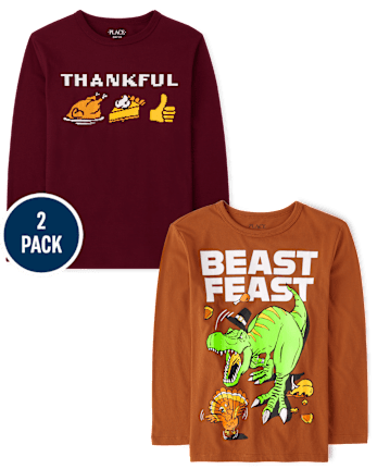 Boys Thanksgiving Graphic Tee 2-Pack