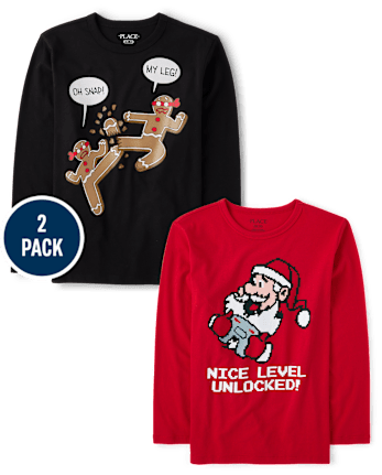 Boys Christmas Graphic Tee 2-Pack