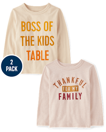Baby And Toddler Boys Thanksgiving Graphic Tee 2-Pack