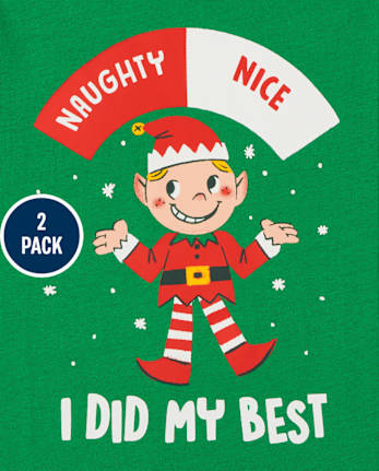 Baby And Toddler Boys Christmas Graphic Tee 2-Pack - MULTI CLR