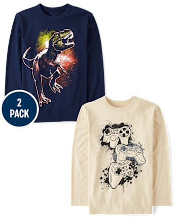 Boys Gamer Dino Graphic Tee 2-Pack