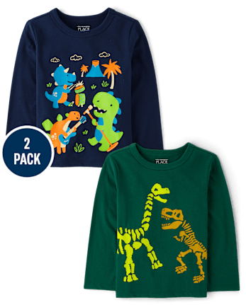 Baby And Toddler Boys Dino Graphic Tee 2-Pack
