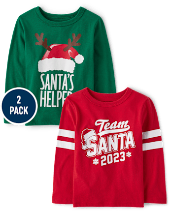 Baby And Toddler Boys Christmas Graphic Tee 2-Pack - MULTI CLR