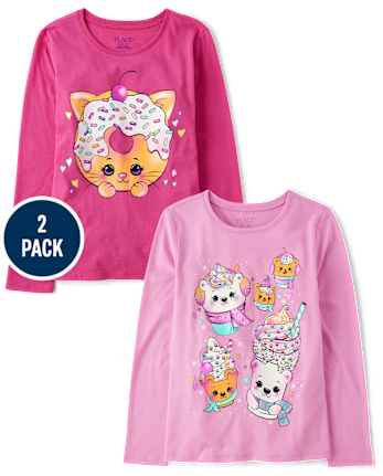Girls Dessert Graphic Tee 2-Pack