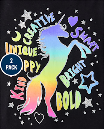 Girls Positivity Graphic Tee 2-Pack