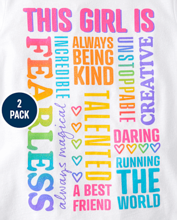 Girls Positivity Graphic Tee 2-Pack