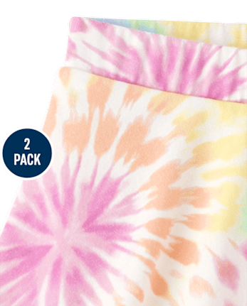 Toddler Girls Rainbow Tie Dye Skort 2-Pack