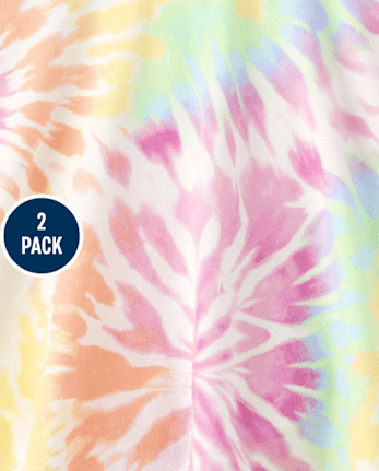 Toddler Girls Rainbow Tie Dye Skort 2-Pack