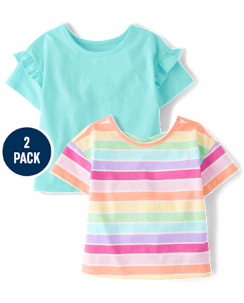 Toddler Girls Print Cross Back Top 2-Pack