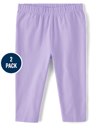 Baby Girls Butterfly Ruffle Leggings 2-Pack