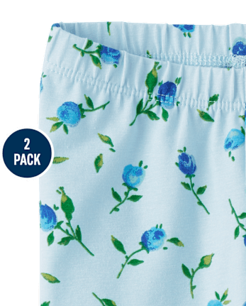 Baby Girls Floral Ruffle Leggings 2-Pack