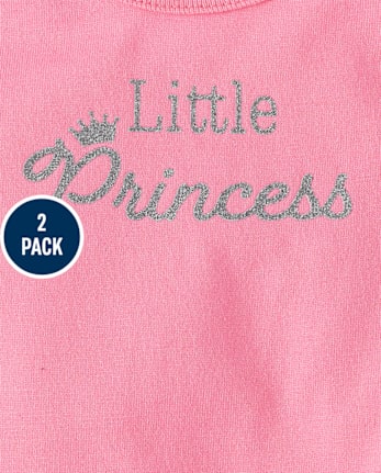 Baby Girls Little Princess Tutu Bodysuit 2-Pack