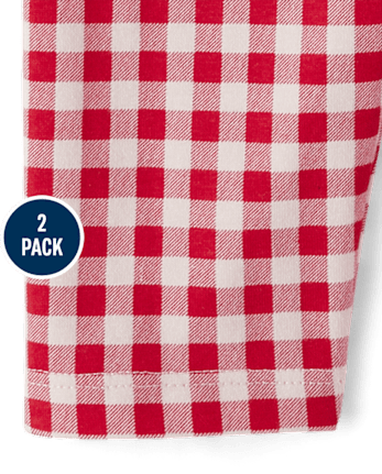 Baby Girls Gingham Ruffle Leggings 2-Pack
