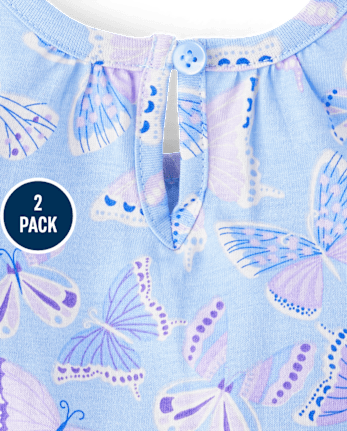 Baby Girls Butterfly Jumpsuit 2-Pack