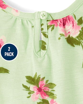 Baby Girls Floral Jumpsuit 2-Pack
