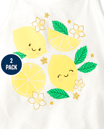 Toddler Girls Graphic Halter Tank Top 2-Pack