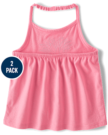 Toddler Girls Graphic Halter Tank Top 2-Pack