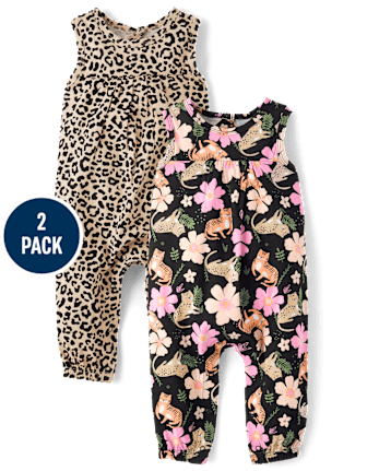 Baby Girls Leopard Romper 2-Pack