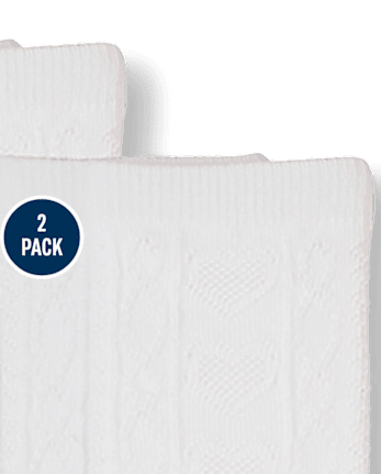 Chaussettes hautes à motif pointillier en forme de cœur pour filles (lot de 2)