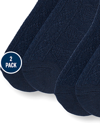 Chaussettes hautes à motif pointillier en forme de cœur pour filles (lot de 2)