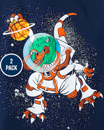 Boys Space Dino Graphic Tee 2-Pack