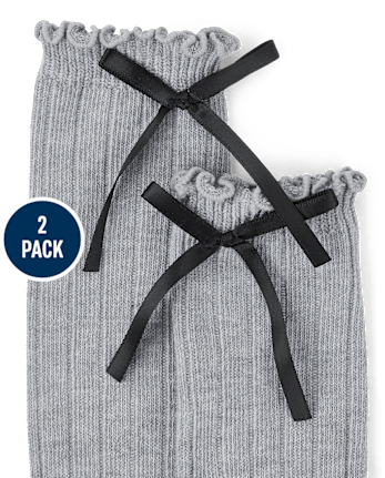 Lot de 2 paires de chaussettes à nœud pour filles