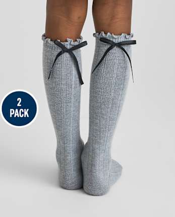 Girls Bow Boot Socks 2-Pack