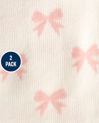 Collants à nœud pour bébé fille (lot de 2)