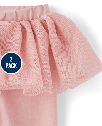 Baby Girls Bow Tutu Leggings 2-Pack