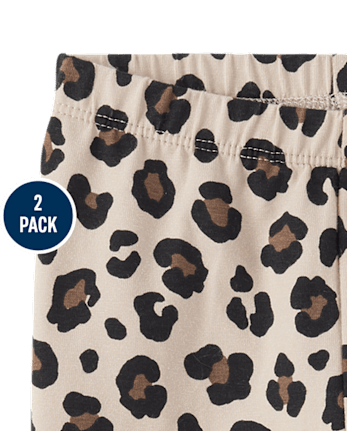 Lot de 2 leggings tutu léopard pour bébé fille