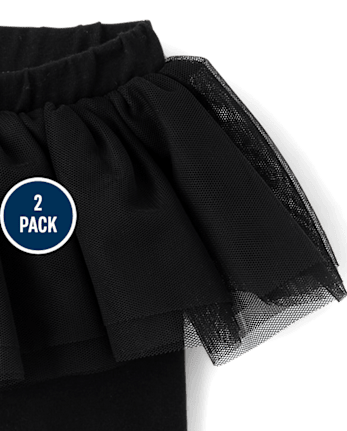 Lot de 2 leggings tutu léopard pour bébé fille