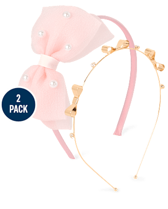Girls Mesh Bow Headband 2-Pack